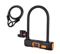 Candado de bicicleta U con cable, Candado en Forma de U para Bicicleta, con cable de 1,2 m para bicicleta, candado de bicicleta para scooter eléctrico, motocicleta, puerta