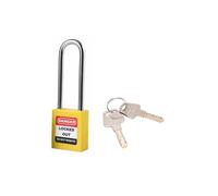 Candado de bloqueo de seguridad de 76 mm, de nailon, a prueba de polvo, con llaves para electricistas, bloqueo de etiqueta, color amarillo