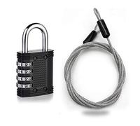 Candado de cable, candado de cadena para bicicleta, 6,56 pies / 200 cm de largo cable de seguridad de doble bucle de 5 mm de grosor juego de cables con candado de combinación de 4 dígitos