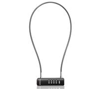 Candado de cable de combinación, código reajustable de 4 dígitos, para bicicleta, scooter, puerta (negro, cable de 60 cm)
