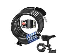 Candado de cable de combinación de 5 dígitos | Candado antirrobo para bicicleta para escuela, exterior, camping, viajes, scooter, montaña