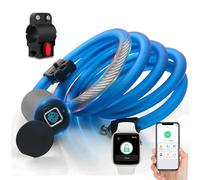 Candado de cable digital eLinkSmart Candado de bicicleta Huella digital/Aplicación de teléfono, Candado de cable sin llave de 150 cm para bicicleta, scooter, motocicleta, puerta, impermeable, azul