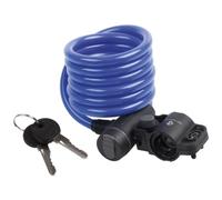 Candado de cable en espiral con clip azul 1,8 m S 10.18 de M-WAVE