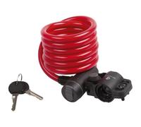 Candado de cable en espiral con clip rojo 1,8 m S 10.18 de M-WAVE
