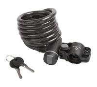 Candado de cable en espiral con soporte de clip, color oscuro transparente, 1,8 m, S 10.18 de M-WAVE