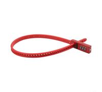 Candado de cable para bicicleta con correa ajustable y combinación de 3 dígitos, barra de bloqueo de acero inoxidable y carcasa de nailon resistente a la intemperie para una fuerte seguridad (rojo)