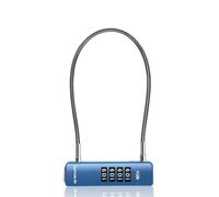 Candado de Cable UP Security con Combinación, Candado de 4 Dígitos para Puerta de Cerca, Caja Fuerte para Mochila de Viaje, Candado de Alambre para Taquilla, Bicicleta, Scooter (Cable de 30cm, Azul)
