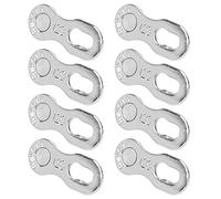 Candado de Cadena, 4 Pares de Eslabones de Bloqueo de Cadena Prophete Chain Lock Cadena de Bicicleta Eslabón de Cadena de Bicicleta Eslabón de Bloqueo de Cadena de Bicicleta para Cadena de 12(plata)