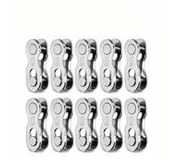 Candado de cadena de bicicleta con 10 compartimentos, 10 pares de cierres de cadena para cadena de bicicleta, compatible con Shimano, eslabón de cadena de cierre rápido con ayuda de montaje, eslabón