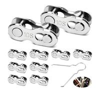Candado de cadena de bicicleta con 10 compartimentos para Shimano - 10 pares de eslabones de cadena de bicicleta compatibles con Shimano cadena de 10 velocidades, cierre de cadena de eslabones para