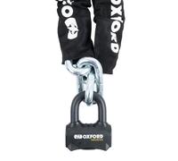 Oxford LK473 Nemesis - Candado de cadena de eslabones redondos de 16 mm y grillete para motocicleta, color negro, 1,5 m