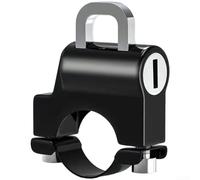 Candado de casco de aleación de aluminio con protección antirrobo para moto E-bike y manillar, kit de montaje negro, resistente, resistente a la intemperie, uso universal, incluye juego de
