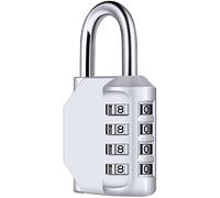 Candado De Combinación, [1 Pcs] Diyife Cerradura De Impermeable Combinación De 4 Dígitos, Candado Para El Casillero Del Gimnasio Escolar, Archivadores, Caja De Herramientas,Cerrojo, Etc. (Plata)