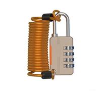 Candado de combinación, 2,9 x 7 x 1,8 cm, candado de cuerda de alambre con contraseña reajustable para equipaje, taquilla de gimnasio, armario y uso de viaje (dorado)