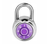Candado de combinación, cerradura de combinación de tres dígitos, contraseña M, color morado, para gimnasio, taquilla escolar, caja de herramientas