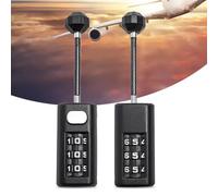 Candado de combinación de 3 dígitos reajustable, cerradura ABS inoxidable con cable de acero para mochilas, maletas, taquillas de gimnasio, cajas de herramientas, color negro