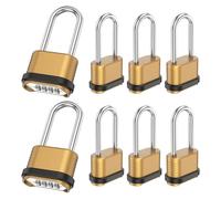 Candado de combinación de 4 dígitos - 10,5 cm de largo - Candado de combinación de aleación de zinc resistente a la intemperie para puerta, valla, garaje, no necesita llave (8 unidades)