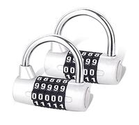 Candado de combinación de 5 dígitos, establece tu propio candado de combinación, cerradura de gimnasio, armario de gimnasio y deportes, puerta, caja, caja de herramientas, cerca, plata, SISAV-027