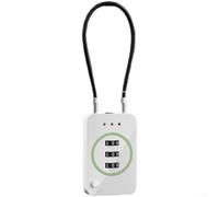 Candado de combinación de cable de acero con candado de 3 dígitos para equipaje portátil, seguridad de casco, casillero de gimnasio y uso antirrobo de viaje, metal impermeable y a prueba de óxido (luz