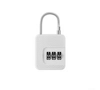 Candado de combinación de metal, 150 cm, antirrobo | Cable metálico de 1,5 m incluido, fijación antirrobo, diseño flexible, para accesorios de viaje (blanco)