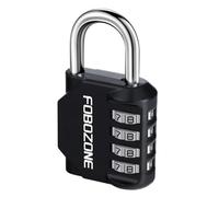 Candado de Combinación, FOBOZONE Candado de Código Reajustable Impermeable para Exteriores de 4 Dígitos, para Casillero de Gimnasio, Armario, Cobertizo, Pestillo, Portón, Caja de Herramientas