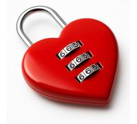 Candado de combinación Love - Candado de combinación en forma de corazón con código | resistente y elegante | Ideal para bolsos, maletas, armarios y como candado de amor para San Valentín, boda o como