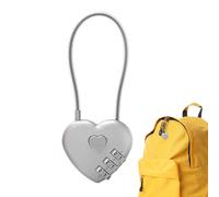 Candado de combinación mini - 3 dígitos de bloqueo de código de equipaje, candado de seguridad en forma de corazón, mini candado para mochila, candado de seguridad