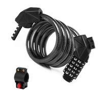 Candado de combinación para bicicleta, alta seguridad, 12 mm de grosor, acero grueso, candado de cadena impermeable para bicicletas eléctricas, scooters, niños, bicicletas (negro)