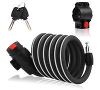 Candado de combinación para bicicleta, alta seguridad, 12 mm de grosor, acero grueso, candado de cadena impermeable para bicicletas eléctricas, scooters, niños, bicicletas (Negro 1,8m)