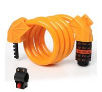 Candado de combinación para bicicleta, alta seguridad, 12 mm de grosor, acero grueso, candado de cadena impermeable para bicicletas eléctricas, scooters, niños, bicicletas (naranja)