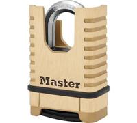 Candado De Combinación Programable Master Lock Excell M1177eurd, 4 Dígitos, Cuerpo De Latón Macizo 58 Mm, Grillete Oculto De Aleación De Boro, Resistente Al Agua Y Alto Corte