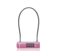 Candado de Combinación UP Security para Bicicleta, Candado de Cable de 4 Dígitos para Puerta de Cerca Exterior, Caja de Seguridad para Equipaje, Scooter, Candado en U con Código (Cable de 30cm, Rosa)