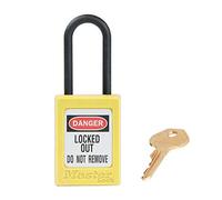 Candado de consignación dieléctrico de 35 mm de ancho de termoplástico Zenex™ con arco de nailon de 38 mm de alto, sin retención de llave - Amarillo