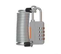 Candado de contraseña de metal con cuerda de alambre para seguridad antirrobo en armarios de equipaje y gimnasio, compacto y diseño para viajes y uso diario (plateado)