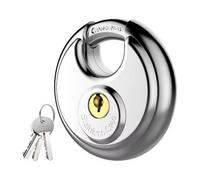 Candado de disco de acero inoxidable con llave y arco de 3/8 de pulgada for exteriores, 1 unidad(With rubber sleeve)