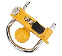 Candado de enganche universal para remolque en forma de U, con cerradura de combinación para seguridad, diseño de contraseña de 4 dígitos, ajustable con 11 posiciones, alta visibilidad