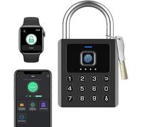 Candado de huella dactilar Outdoor eLinkSmart con código de 9 botones, control de aplicación Bluetooth, IP67 impermeable, resistente al agua, candado con 2 llaves para puerta, cobertizo de jardín