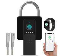 Candado de huellas dactilares, candado, resistente a la intemperie, con funda protectora, huellas dactilares y Bluetooth, para puerta, garaje, escuela