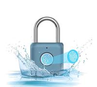 Candado de huellas dactilares, carga USB, biométrico, bloqueo de alta seguridad, mini candado para gimnasio, casillero escolar, mochila, equipaje, azul
