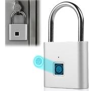 Candado de huellas dactilares, carga USB con huella digital, resistente a la intemperie, candado con huellas dactilares, candado para gimnasio, equipaje, almacenes, taquillas
