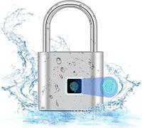 Candado de huellas dactilares, cerradura inteligente impermeable, candado de huellas dactilares, carga USB, bloqueo de alta seguridad para gimnasio Locker, equipaje, taquilla (plata)