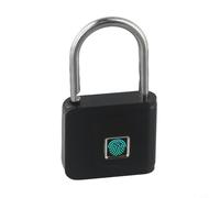 Candado de huellas dactilares con algoritmo de aprendizaje IA, aleación de zinc, carga USB conveniente, desbloqueo rápido en un solo clic (negro)