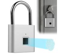 Candado de huellas dactilares con huella dactilar, resistente a la intemperie, bloqueo de huella digital de carga USB, candado con huella dactilar para gimnasio, equipaje, almacenes, taquilla