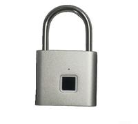 Candado de huellas dactilares sin llave, recargable, IP54, impermeable, bloqueo inteligente con larga espera para almacenamiento al aire libre, armarios de gimnasio (Fortuya plateado)