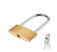 Candado de latón con llave de 50 mm, candado universal de latón con grillete largo o corto, 3 llaves de seguridad para interiores para casilleros de escuela y gimnasio, cobertizos, vallas, mochilas,