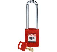 Candado de Nailon Safekey, 38mm x 122mm x 19mm, Rojo