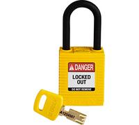 Candado de Nailon Safekey, 38mm x 84mm x 19mm, Amarillo