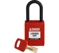 Candado de Nailon Safekey, 38mm x 84mm x 19mm, Rojo