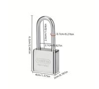 Candado de pasadores giratorios, Serie Marina 304, a prueba de para uso en exteriores, cuerpo de 1-1/2 pulgadas de ancho, cerraduras con llave - Cuerpo y pestillo