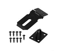 Candado de puerta de acero inoxidable con placa de hebilla plegable, montaje multiagujero, cerradura antirrobo estable para baño, dormitorio, hotel, sala de estar, negro, tornillos de 3, 4, 5 pulgadas